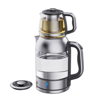 رائجة البيع غلاية زجاجية 2.0 لتر مع إبريق شاي كهربائي 1.0l طبقة مزدوجة صانع الشاي التركي الكهربائي الأجهزة المنزلية 