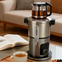 مصنع الجملة 4l الفولاذ المقاوم للصدأ آلة صنع الشاي ساموفار الروسية غلاية ماء ساموفار التركية الكهربائية للبيع