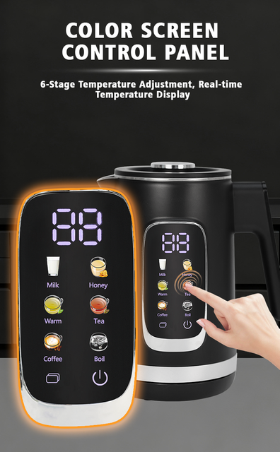 غلاية متعددة الوظائف مزدوجة الجدار بقدرة 1500 وات، غلاية غليان سريعة مع بطانة داخلية من الفولاذ المقاوم للصدأ 304 للتدفئة التلقائية للاستخدام المنزلي