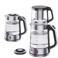 ماكينة صنع الشاي الزجاجية الكهربائية من YUEKON مع إبريق الشاي، الأجهزة المنزلية Skd Ckd، مجموعة ساموفار روسية مع فلتر