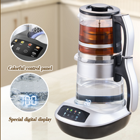 الأجهزة المنزلية المحمولة إبريق الشاي الزجاجي البورسليكات سخان المياه صانع الشاي التركي الكهربائي المزدوج مع التحلل القابل للإزالة