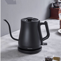 YUEKON 1.0l غلاية قهوة تركيا الكهربائية الفولاذ المقاوم للصدأ الداخلية صب المعادن على ماكينات صنع القهوة للتقطير اليدوي غلاية معقوفة