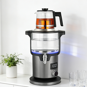 الأجهزة الكهربائية 4.5 + 1.1L آلة صنع الشاي بطبقة مزدوجة التلقائي وظيفة الدفء غلايات ساموفار مع إبريق شاي زجاجي