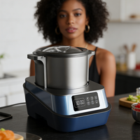 خلاط فوفو التجاري 6L وعاء الخلط منتج أغذية Ugali Banku صنع آلة فوفو القصف مع وظيفة الطبخ والتحريك