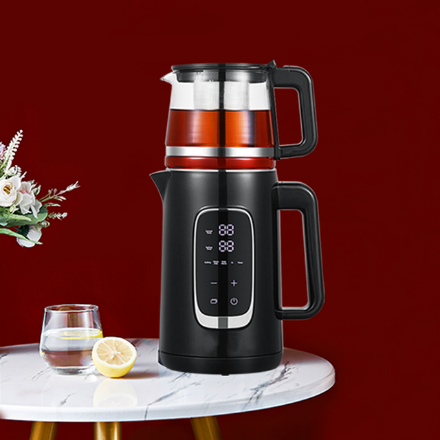 حار بيع 2.6l 2 في 1 أباريق الشاي الكهربائية غلاية رقمية مجموعة صينية تركية مع التحكم في درجة الحرارة