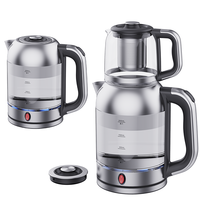 إبريق الشاي العربي المزدوج الساخن إبريق الشاي الزجاج الجسم غلاية ماء كهربائية الدفء الروسية صانع الشاي السماور براد شاي