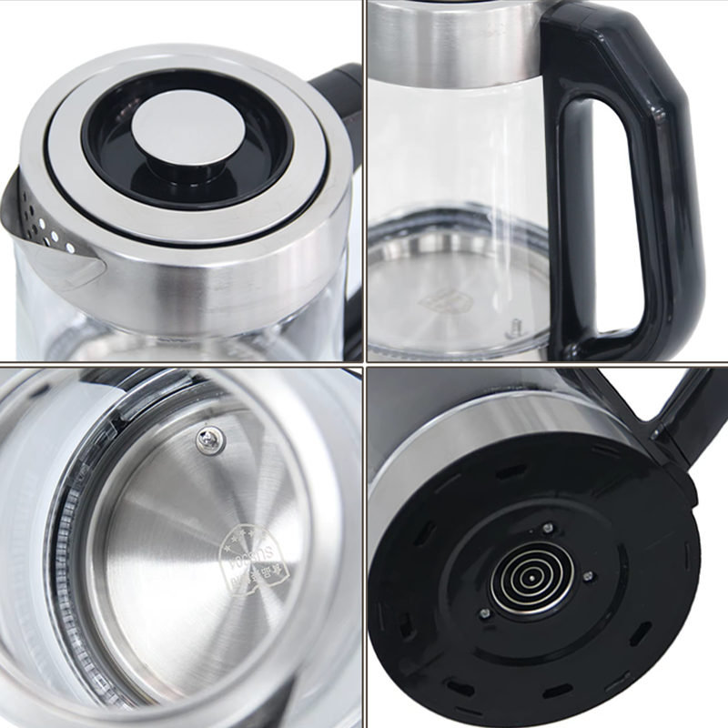 المنزلية التحكم الرقمي نوع صانع الشاي الصيني غلاية المياه مع صينية 1.7L + 1L قدرة غلاية شاي تركية وإبريق شاي زجاجي
