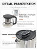 أجهزة المطبخ 1500W MACHENT BOIL-DERY حماية صانع الشاي 2.0 لتر+1.1 لتر طبقة كهربائية مزدوجة مع شاي زجاجي