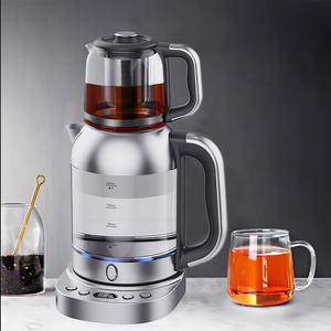 تصميم جديد 2.0L غلاية ماء زجاجية صانع الشاي الزجاج الكهربائي Samovar صانع الشاي التركي للمطبخ المنزلي