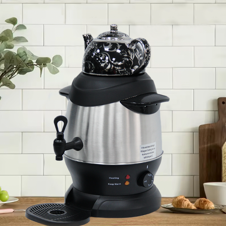 أعلى بيع المهنية الكهربائية Samovar غلاية شاي تركية 1L أعلى إبريق الشاي + 4L الجسم غلاية كهربائية مع الحفاظ على الشاي الدافئ