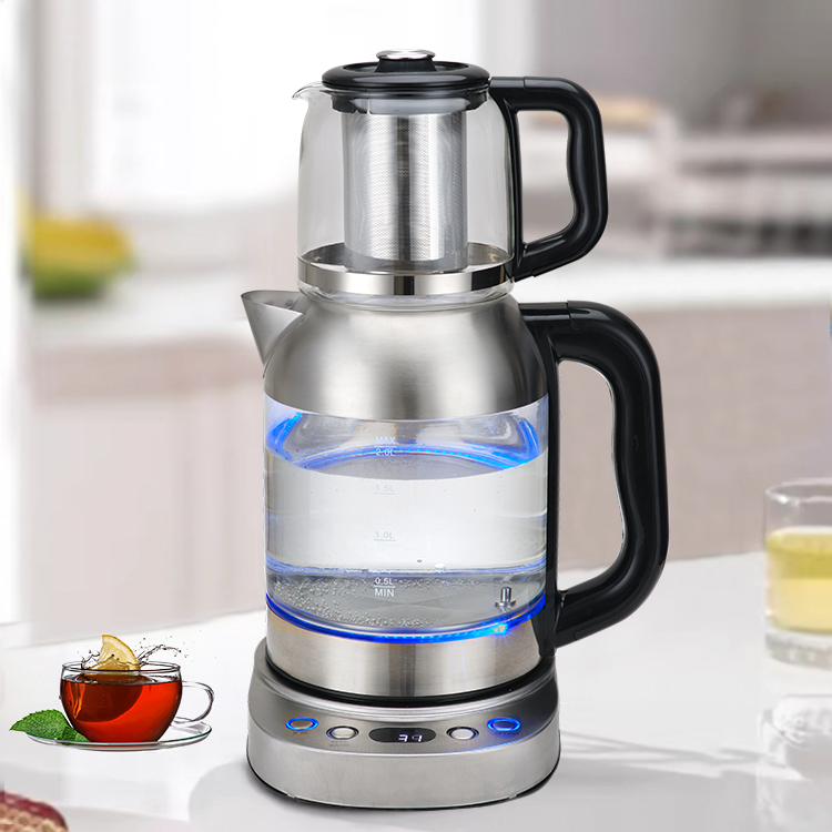 جديد 3.0l التلقائي إبريق الشاي الكهربائي صانع الشاي الزجاجي الروسية التركية مع براد شاي Samovar غلاية كهربائية مع الحفاظ على الشاي الدافئ