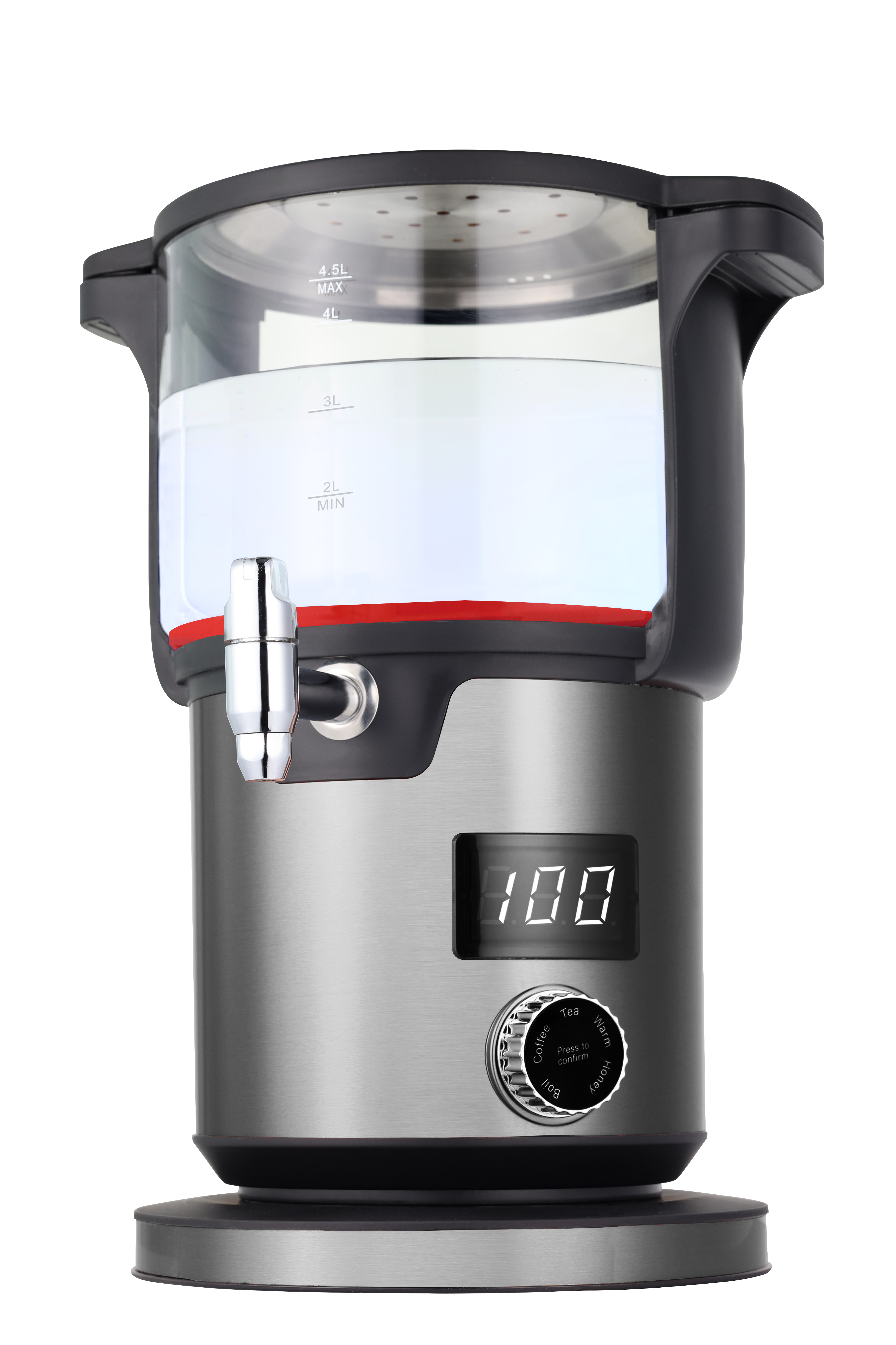 غلاية ساموفار تركية للتدفئة عالية السرعة 2000 وات وإبريق شاي زجاجي مقاوم للحرارة رقمي متعدد التحكم في درجة الحرارة للشاي/القهوة