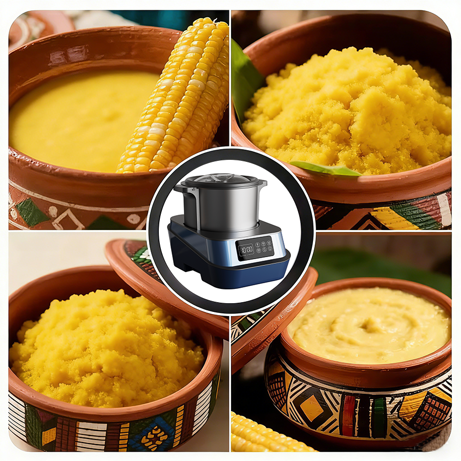 ماكينة قصف فوفو الأوتوماتيكية للمطبخ الأفريقي مع خاصية التحكم في السرعة المتغيرة للتدفئة سعة 6L خلاط ابتلاع كهربائي