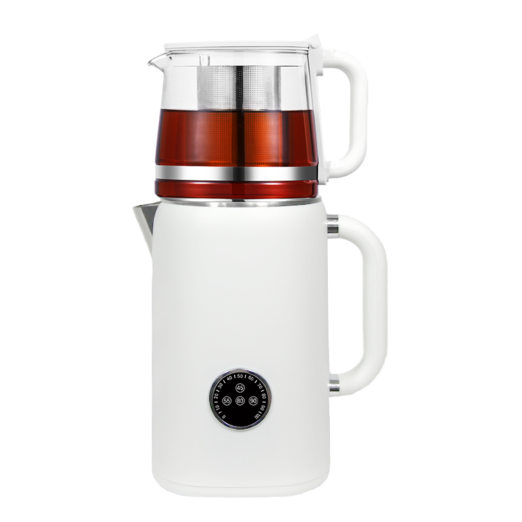 رائجة البيع 1.7/2.8l غلاية كهربائية من الفولاذ المقاوم للصدأ Samovar ماكينة صنع الشاي التركي المزدوج غلاية ماء مع طقم براد شاي 1.1l