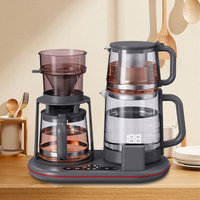 غلاية رقمية ذكية 3 في 1 تعمل باللمس، وإعدادات درجة الحرارة، ولوحة تحكم ذكية، وغلاية تخمير القهوة والشاي العائلية