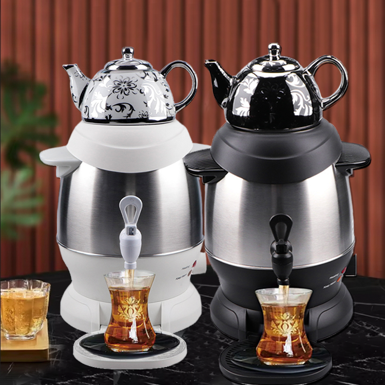 YUEKON شعبية الروسية Samovar غلاية شاي تركية كهربائية 5L غلاية شاي ذات سعة كبيرة مع براد شاي سيراميك