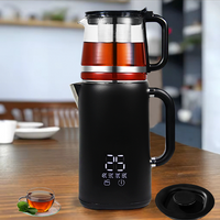 الأجهزة المنزلية غلايات الشاي الكهربائية المصنوعة من الفولاذ المقاوم للصدأ وإبريق الشاي مجموعة ماكينة صنع الشاي التركي المزدوجة مع وظيفة الحفاظ على الدفء