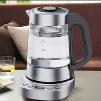 مطبخ شعبي 1.7 لتر غلاية زجاجية كهربائية روسية Samovar غلاية مياه ماكينة صنع الشاي غلاية كهربائية