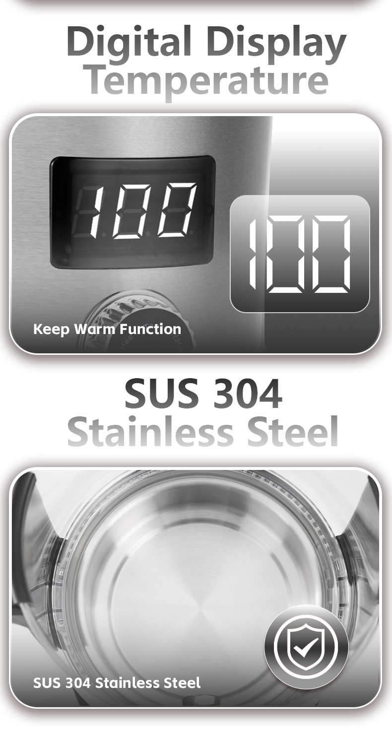 الجملة Skd Ckd وعاء مزدوج الرقمية الروسية Samovar 4.5L 2000 واط الكهربائية الفولاذ المقاوم للصدأ التلقائي غلاية تركية مع إبريق الشاي