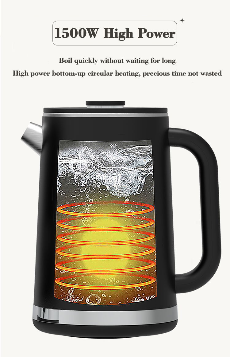 Yuekon 1.5L+1.1L غلاية زجاجية إلكترونية وبلايوت 2 IN1 صانع شاي طبقة مزدوجة مع التحكم في درجة الحرارة