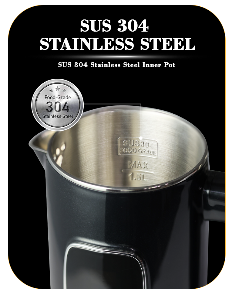 أجهزة المطبخ المنزلية الذكية وعاء الغليان الكهربائي التحكم الرقمي 1.5 + 1.1L غلاية مزدوجة ماكينة صنع الشاي غلاية لاسلكية مع براد شاي