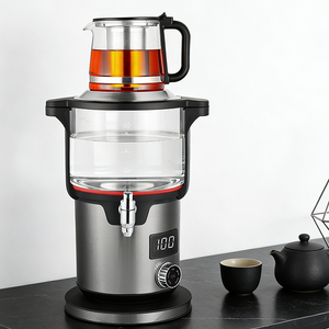 مجموعة السماور الكهربائية الحديثة 2 في 1 بقدرة 2000 وات غلاية تسخين سريعة غلاية كهربائية روسية للمياه من الزجاج ماكينة صنع الشاي مع أضواء المؤشر