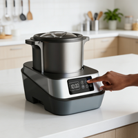 التجارية الفولاذ المقاوم للصدأ 1000 واط فوفو ماكينة 6L سعة كبيرة ابتلاع صانع الكمال فوفو قصفت يام سموفيتا القمح