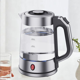 1.7 لتر التلقائي اغلاق غلاية كهربائية غلاية زجاج بوروسيليليك مرتفع الضوء الأزرق الشظية الميكانيكية Oem Odm غلاية ماء