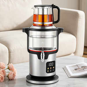 المصنع مباشرة 4.5L + 1.1L ماكينة صنع الشاي الأوتوماتيكية شاشة تعمل باللمس التحكم بطبقة مزدوجة الأواني الزجاجية لتخمير الشاي